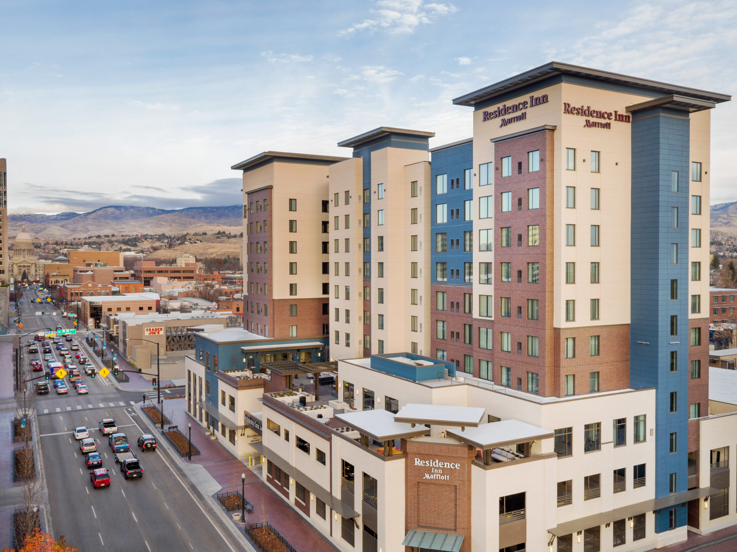 This upscale property is owned and managed by Pennbridge Lodging.

Make yourself right at home when you stay at Residence Inn Boise Downtown/City Center. Boasting a prime location in the heart of downtown near popular destinations such as Boise State University, Boise Centre and the Idaho State Capitol building, our hotel… Continue Reading..